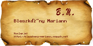 Bleszkány Mariann névjegykártya